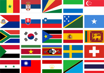 World Flag Flat Icon pictogram symbol visual illustration Set