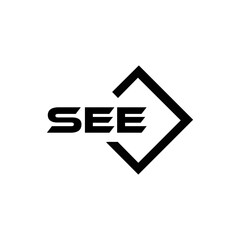 SEE logo. S E E design. White SEE letter. SEE, S E E letter logo design. Initial letter SEE letter logo set, linked circle uppercase monogram logo. S E E letter logo vector design.	
