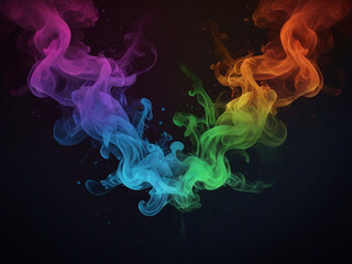 Obraz premium Coloring glow smoke effect background with coloring fireworks ai generative