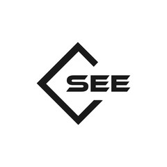 SEE logo. S E E design. White SEE letter. SEE, S E E letter logo design. Initial letter SEE letter logo set, linked circle uppercase monogram logo. S E E letter logo vector design.	
