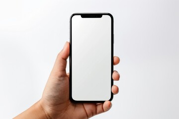Blank Smartphone Mockup on Hand created with Generative AI