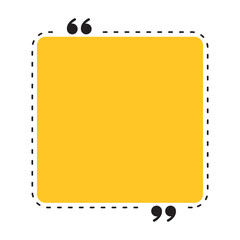 Quotes Box Frame. Blank Template Quotes. Isolated on White Background. Vector Element