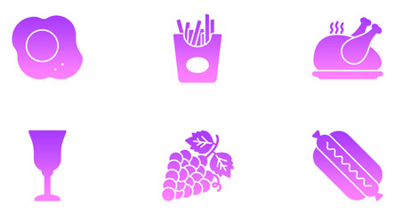 Food & Drinks Glyph Gradient Icon pictogram symbol visual illustration Set