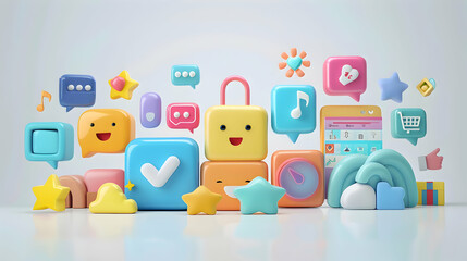 3D cute cartoon icon as Omnichannel Marketing Manager Integrating Channels concept as An omnichannel marketing manager integrates multiple channels to provide a seamless customer e