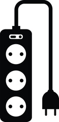Extension cord icon. Electric extension cord sign. Extension cord for appliances with a wire symbol. Multi-socket adapter logo. flat style.