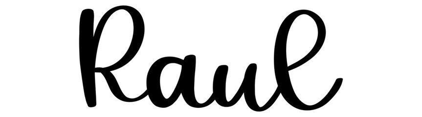Raul- black color - name written - ideal for websites, presentations, greetings, banners, cards, t-shirt, sweatshirt, prints, cricut, silhouette, sublimation, tag
 - obrazy, fototapety, plakaty