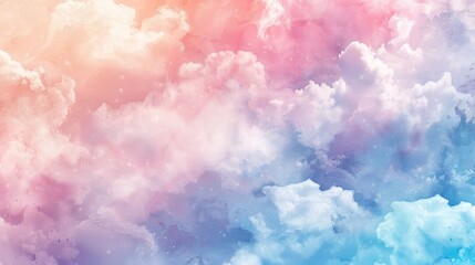 Fototapeta premium Pastel colored background with an abstract watercolor texture of clouds