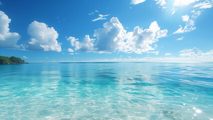 Fototapeta premium 南国の綺麗な珊瑚の海と夏空