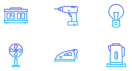 Electronics Line Gradient icon pictogram symbol visual illustration Set