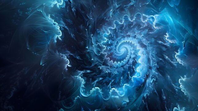 Fototapeta abstract blue fractal background