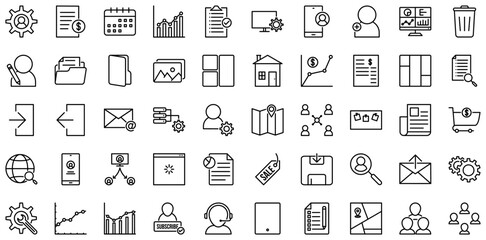 Admin Dashboard Line icon pictogram symbol visual illustration Set