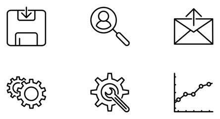 Admin Dashboard Line icon pictogram symbol visual illustration Set