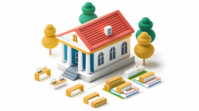 3D Flat icon as Financial Educator Leading Workshops concept as A financial educator leads workshops teaching personal finance management and smart investment strategies to empower