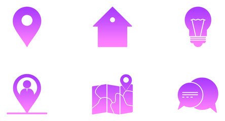 Transportation Glyph Gradient icon pictogram symbol visual illustration Set