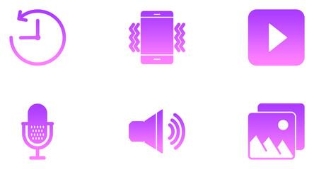 Transportation Glyph Gradient icon pictogram symbol visual illustration Set