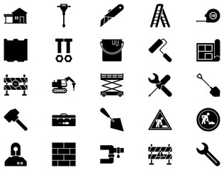 Fototapeta premium Construction Glyph Icon pictogram symbol visual illustration Set