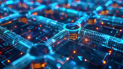 Obraz premium Steps to implement blockchain in existing remote work infrastructures