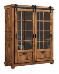 Minimalist inspired modern bedroom  wooden wardrobe with glass sliding doors for understated luxury