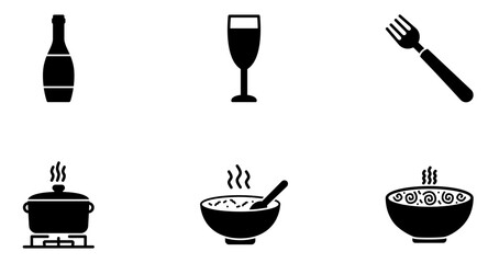 Kitchen Glyph Icon pictogram symbol visual illustration Set