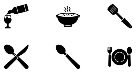 Kitchen Glyph Icon pictogram symbol visual illustration Set