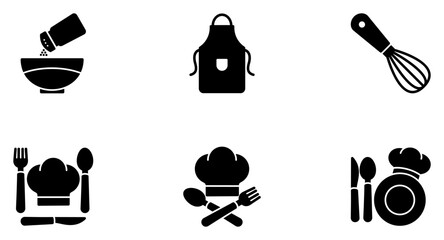 Kitchen Glyph Icon pictogram symbol visual illustration Set