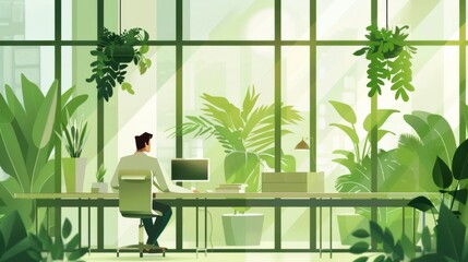 The Impact of a Green Office on Productivity: Discuss how a sustainable environment can improve mental health and productivity, backed studies and expert opinions