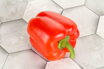 Ripe red Bulgarian bell pepper