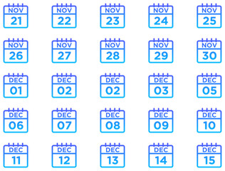 Calendar Line Gradient Icon pictogram symbol visual illustration Set