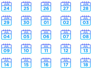 Calendar Line Gradient Icon pictogram symbol visual illustration Set