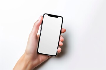 Blank Smartphone Mockup on Hand created with Generative AI