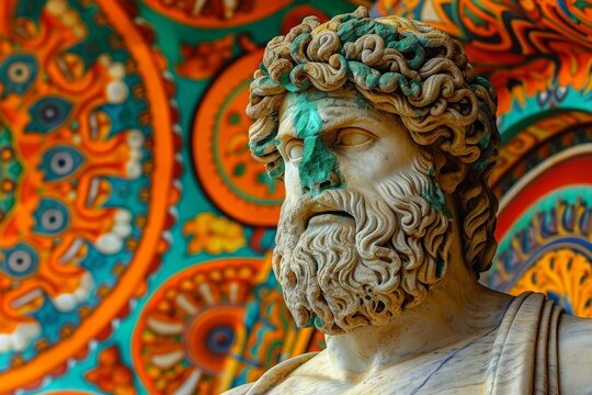 Abstract classic stoic ancient greek, roman sculpture. Portraying a style of historical stoicism with a cultural expression