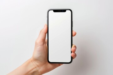Blank Smartphone Mockup on Hand created with Generative AI