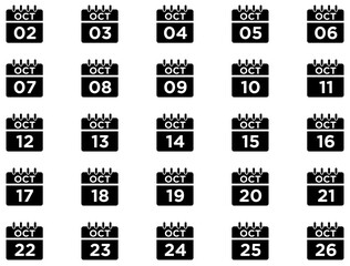 Calendar Glyph Icon pictogram symbol visual illustration Set