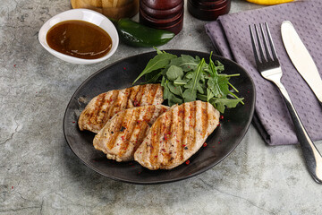 Grilled turkey breast fillet steak