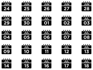 Calendar Glyph Icon pictogram symbol visual illustration Set