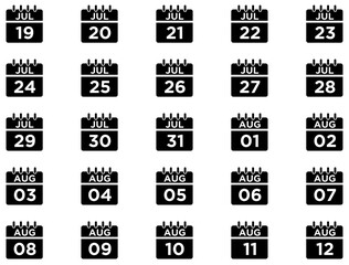 Calendar Glyph Icon pictogram symbol visual illustration Set