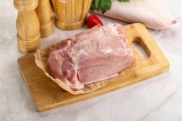 Raw uncooked pork meat loin