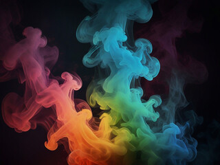 Coloring glow smoke effect background with coloring fireworks ai generative
