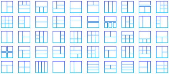 Layout Line Gradient Icon pictogram symbol visual illustration Set