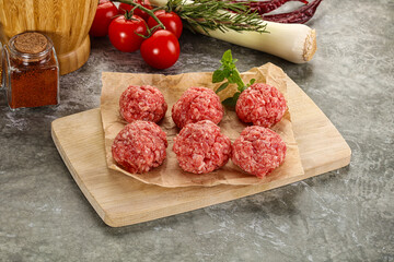 Raw beef meatball minced meat