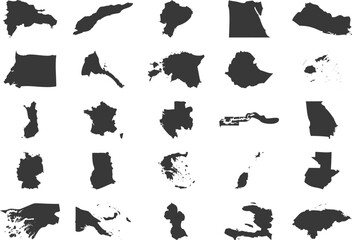 World Maps Icon pictogram symbol visual illustration Set