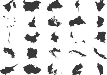 World Maps Icon pictogram symbol visual illustration Set