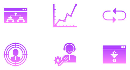 Phone And Tablet Glyph Gradient Icon pictogram symbol visual illustration Set