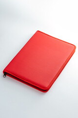 leather folder for papers on a white background