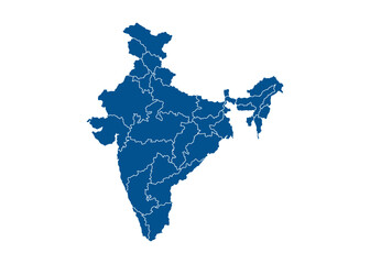 Indian Map Vector map of Indian states, India vector illustration, vector drawing, India states and union territories map, outline map vector, states and union territories of India