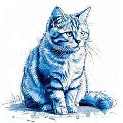 drawing of a cat face Generative Ai