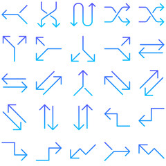Arrow Line Gradient Icon pictogram symbol visual illustration Set