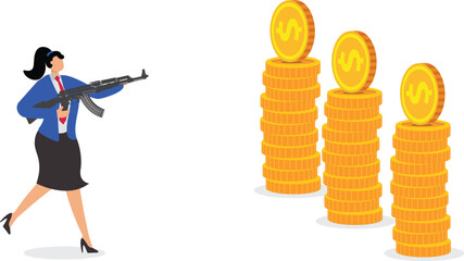 Business target Businesswoman, Hitting the target