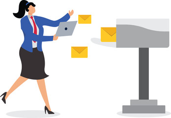 E-Mail Businesswoman, E-Mail concept with Laptop