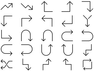 Arrow Line Icon pictogram symbol visual illustration Set